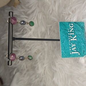 Jay King Multi Stone Drop Earrings NIB